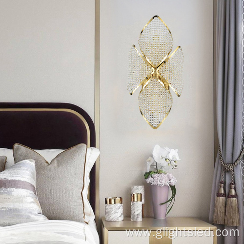 Decorative Bedroom Bedside Led Crystal Wall Lamp